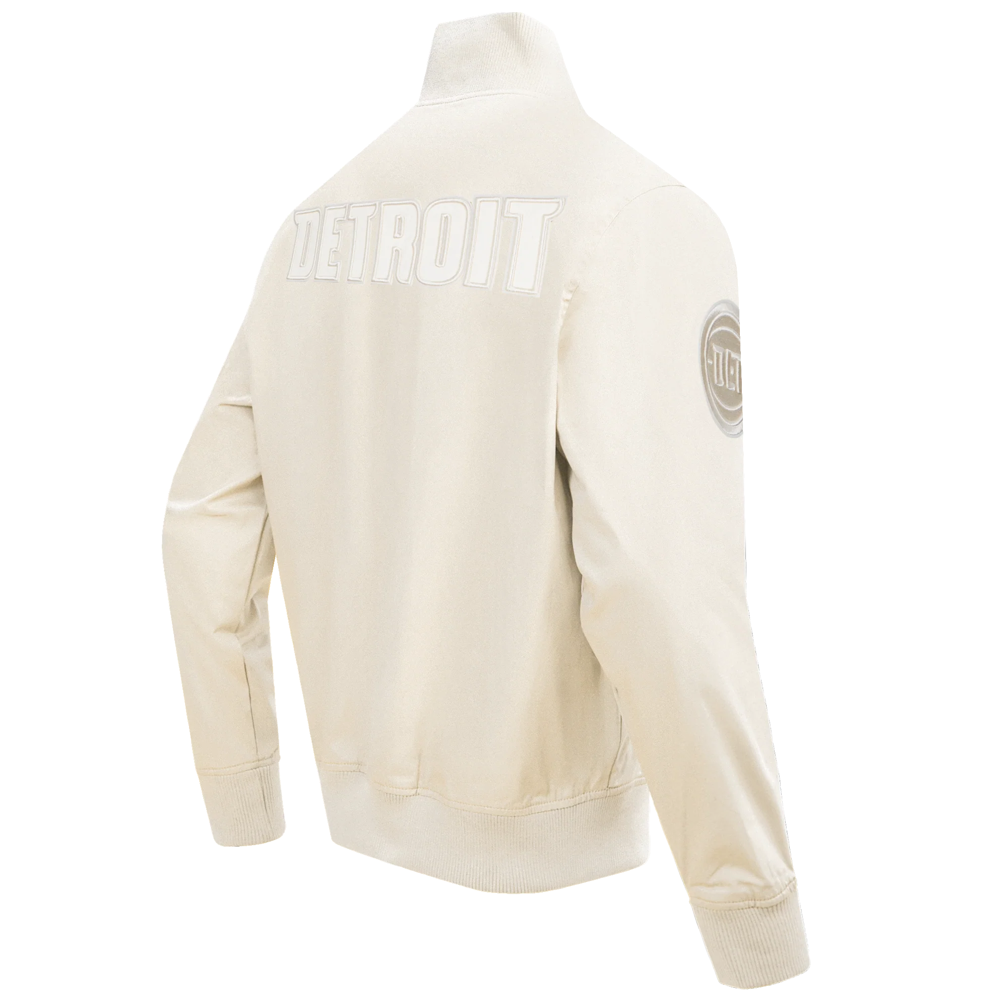 NBA DETROIT PISTONS NEUTRAL MEN'S TWILL JACKET (EGGSHELL) - Image 3