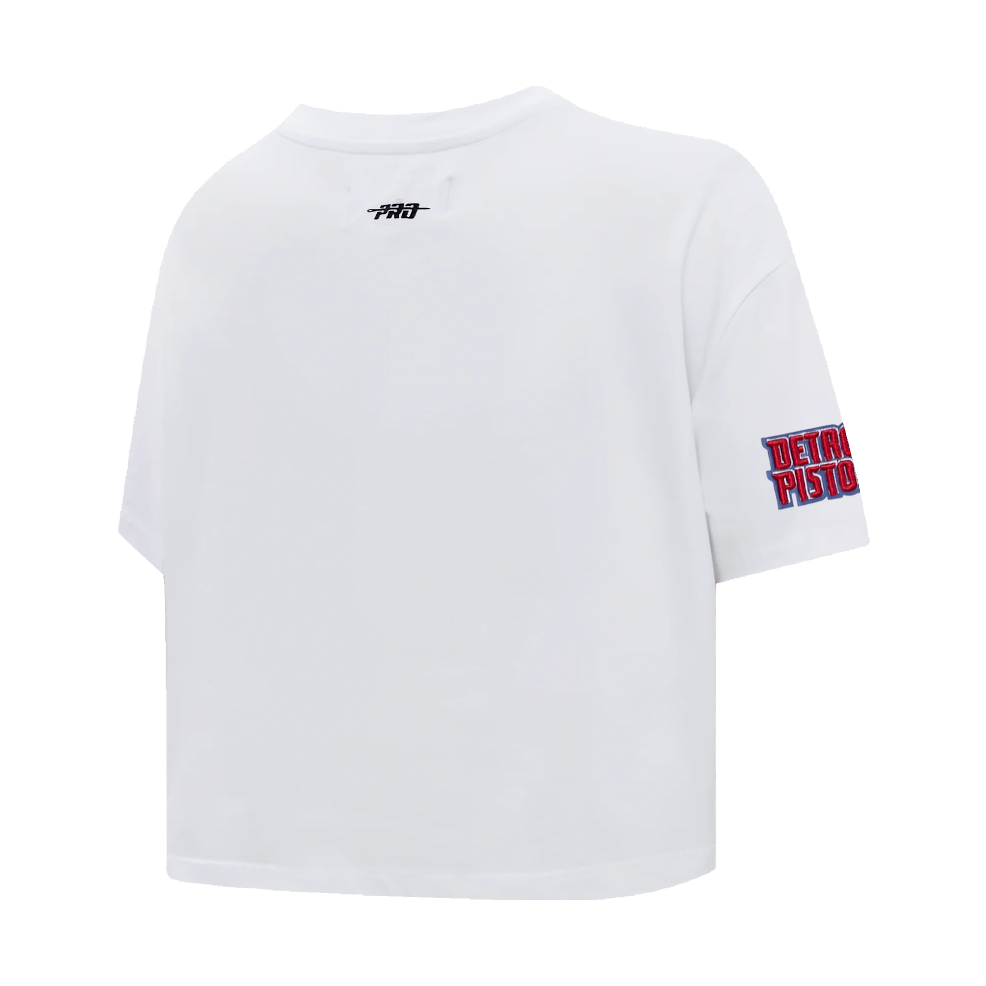 NBA DETROIT PISTONS SCRIPT TAIL WOMEN'S SINGLE JERSEY BOXY TEE (WHITE) - Image 3