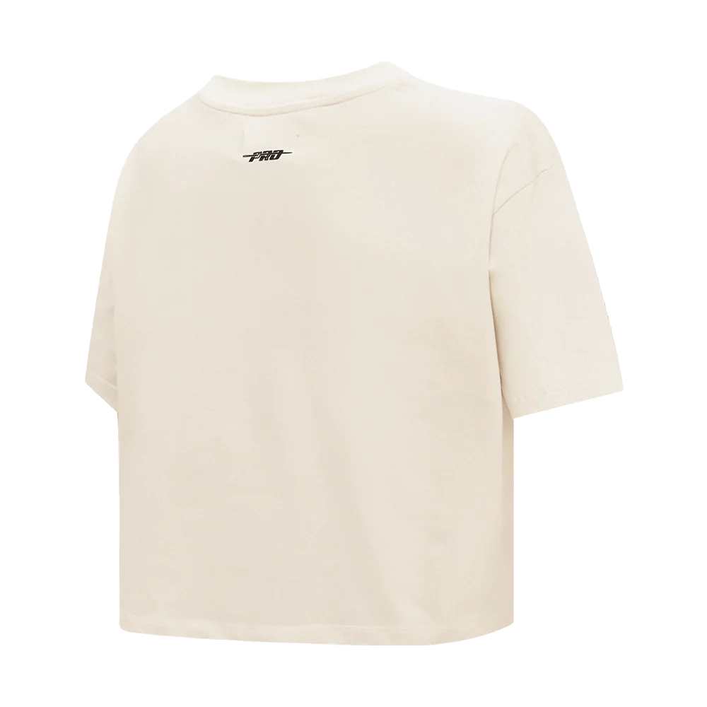 NBA DETROIT PISTONS RETRO CLASSIC WOMEN'S BOXY TEE (EGGSHELL) - Image 3