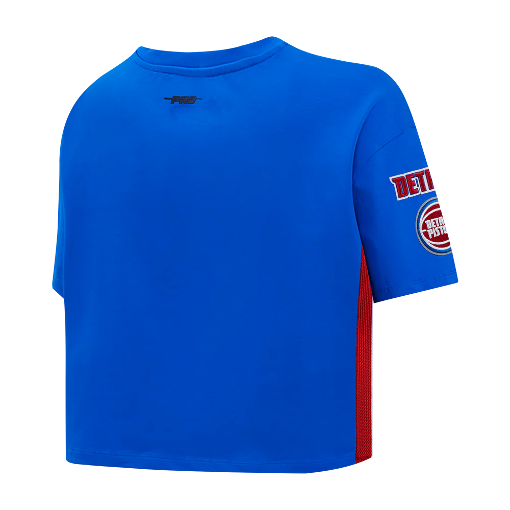 NBA DETROIT PISTONS MASHUP WOMEN'S BOXY TEE (ROYAL BLUE) - Image 4