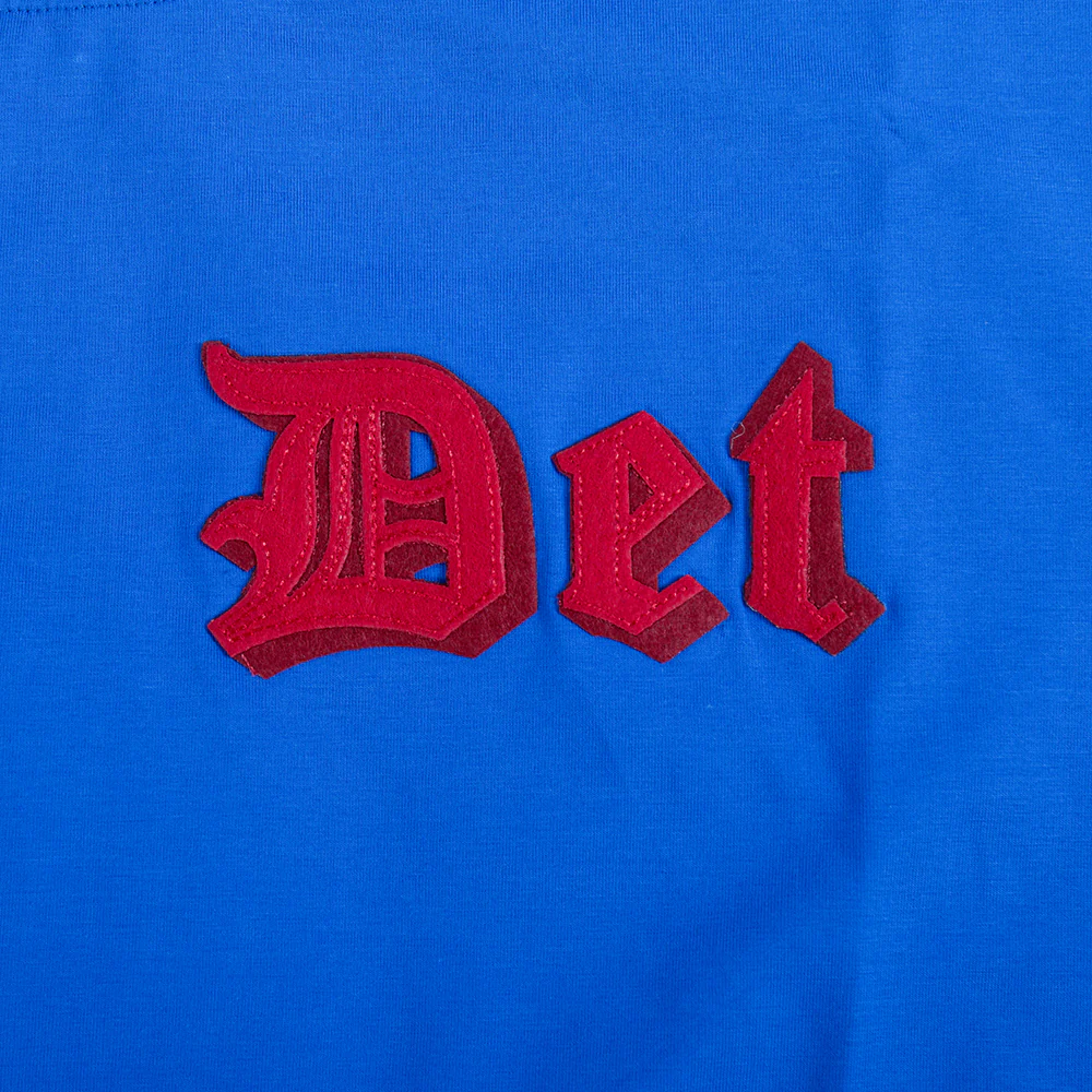 NBA DETROIT PISTONS OLD ENGLISH WOMEN'S SJ BOXY TEE (ROYAL BLUE) - Image 5