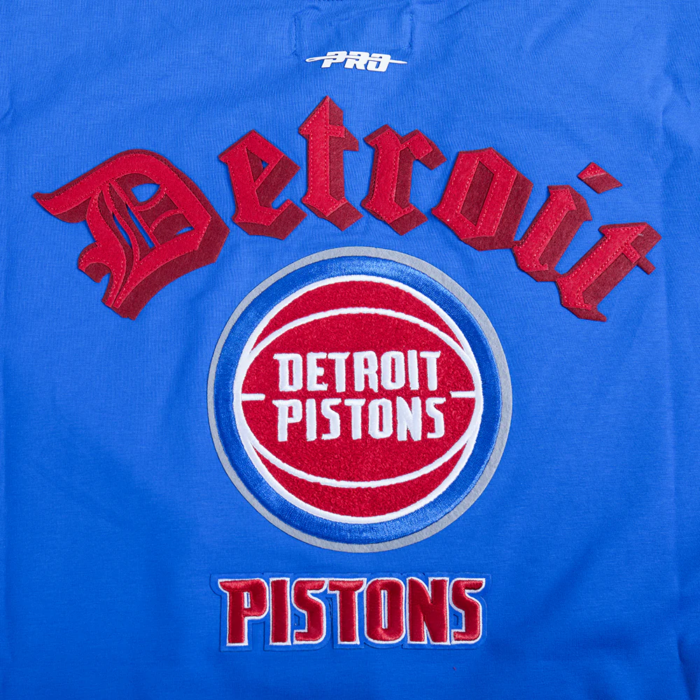 NBA DETROIT PISTONS OLD ENGLISH WOMEN'S SJ BOXY TEE (ROYAL BLUE) - Image 6