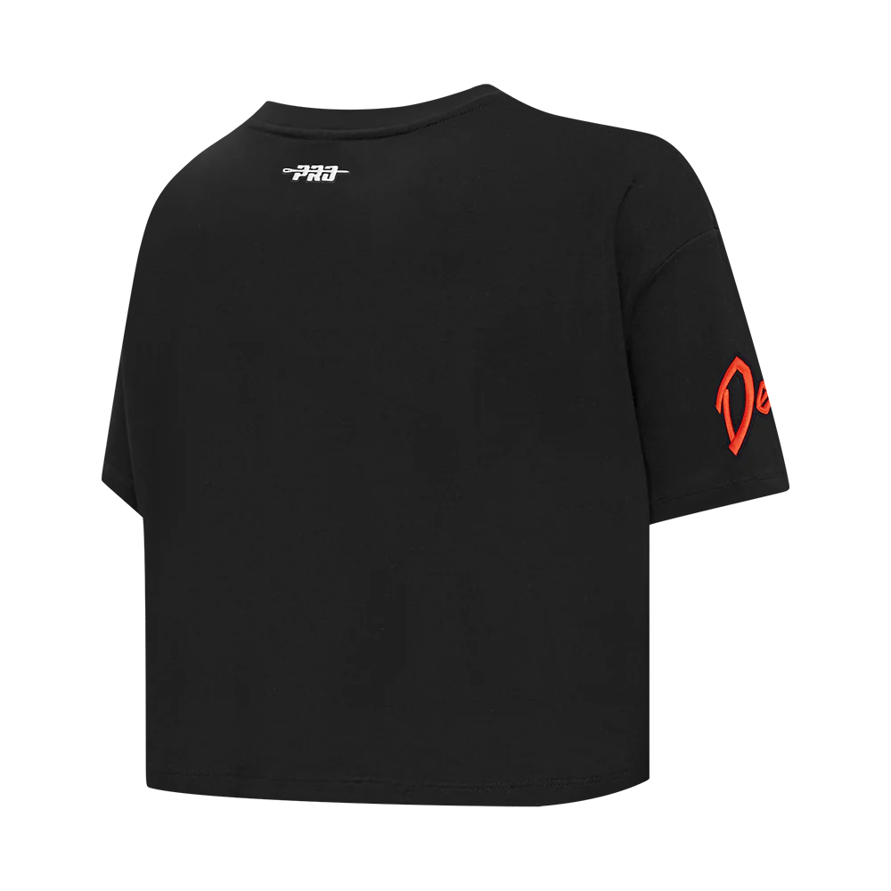 NBA DETROIT PISTONS CITY EDITION 24-25 WOMEN'S SINGLE JERSEY BOXY TEE (BLACK) - Image 4