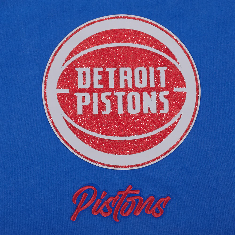 NBA DETROIT PISTONS TEAM CRYSTALLINE WOMEN'S S/S BOXY TEE (WASHED ROYAL BLUE) - Image 9