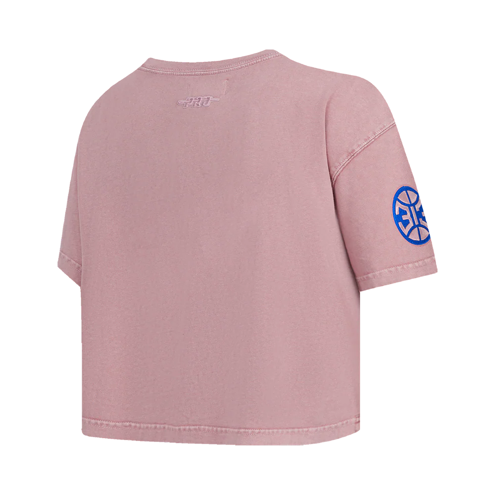 NBA DETROIT PISTONS WASHED JEWELS WOMEN'S S/S BOXY TEE (WASHED MAUVE) - Image 4