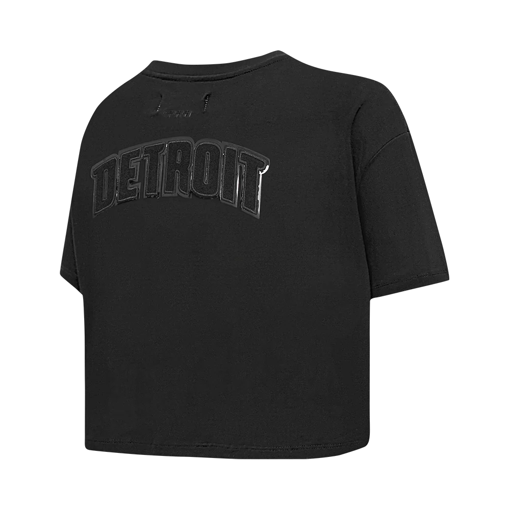 NBA DETROIT PISTONS TRIPLE BLACK WOMEN'S SINGLE JERSEY BOXY TEE (TRIPLE BLACK) - Image 4
