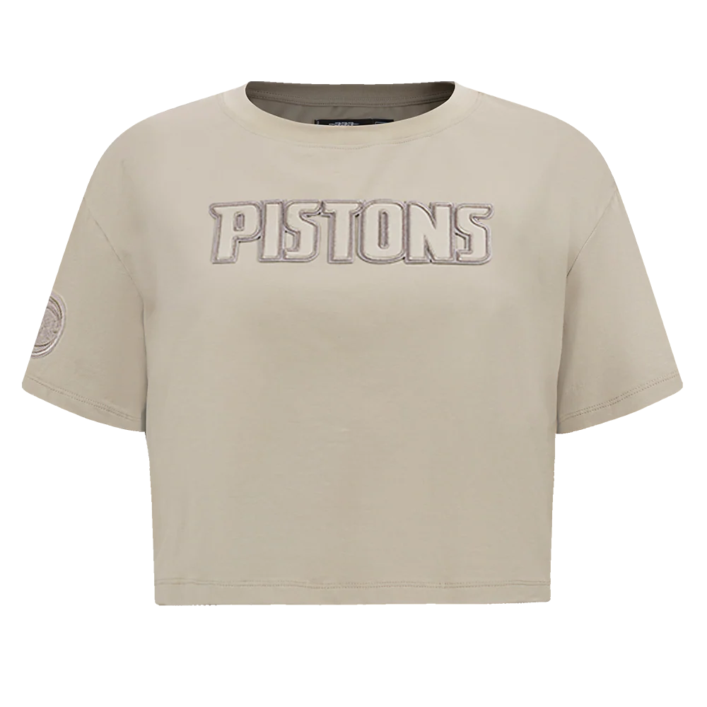 NBA DETROIT PISTONS NEUTRAL WOMEN'S BOXY TEE (TAUPE) - Image 3