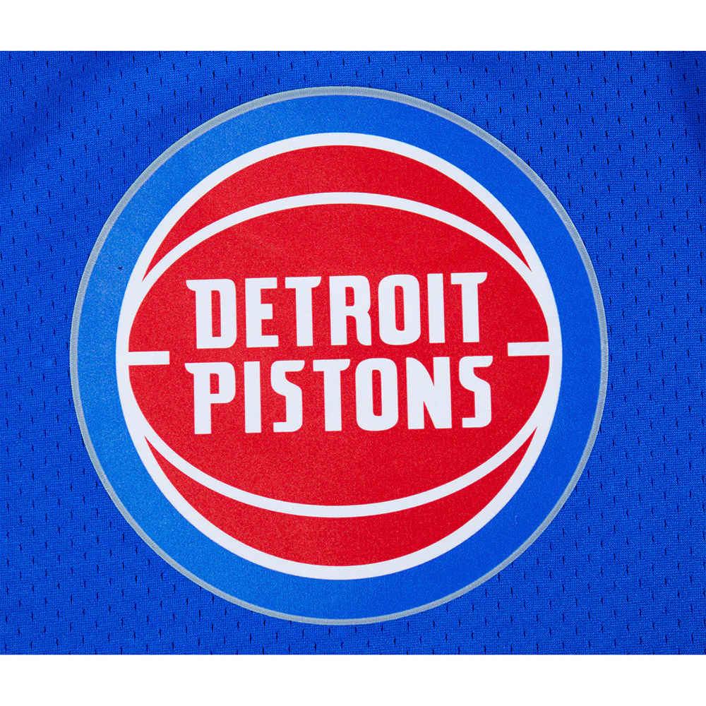 NBA DETROIT PISTONS CLASSIC BIG BOY'S MESH BUTTON DOWN SHIRT (ROYAL BLUE/RED) - Image 9