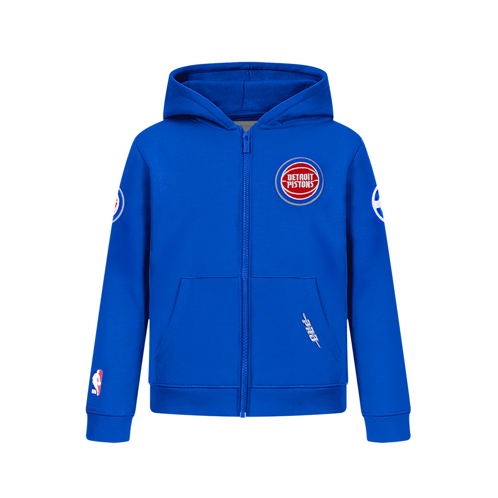 NBA DETROIT PISTONS CLASSIC BIG BOY'S FLC FZ PO HOODIE (ROYAL BLUE)