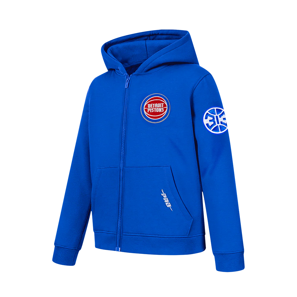 NBA DETROIT PISTONS CLASSIC BIG BOY'S FLC FZ PO HOODIE (ROYAL BLUE) - Image 2