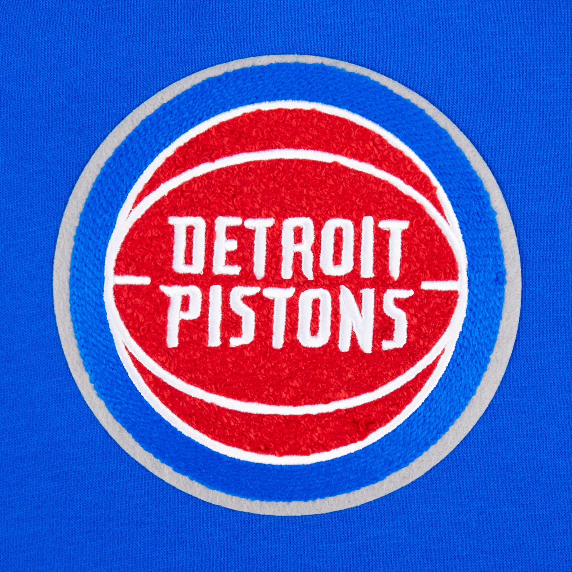 NBA DETROIT PISTONS RETRO CLASSIC BIG BOYS RIB FLEECE PULLOVER HOODIE (ROYAL BLUE/RED) - Image 3
