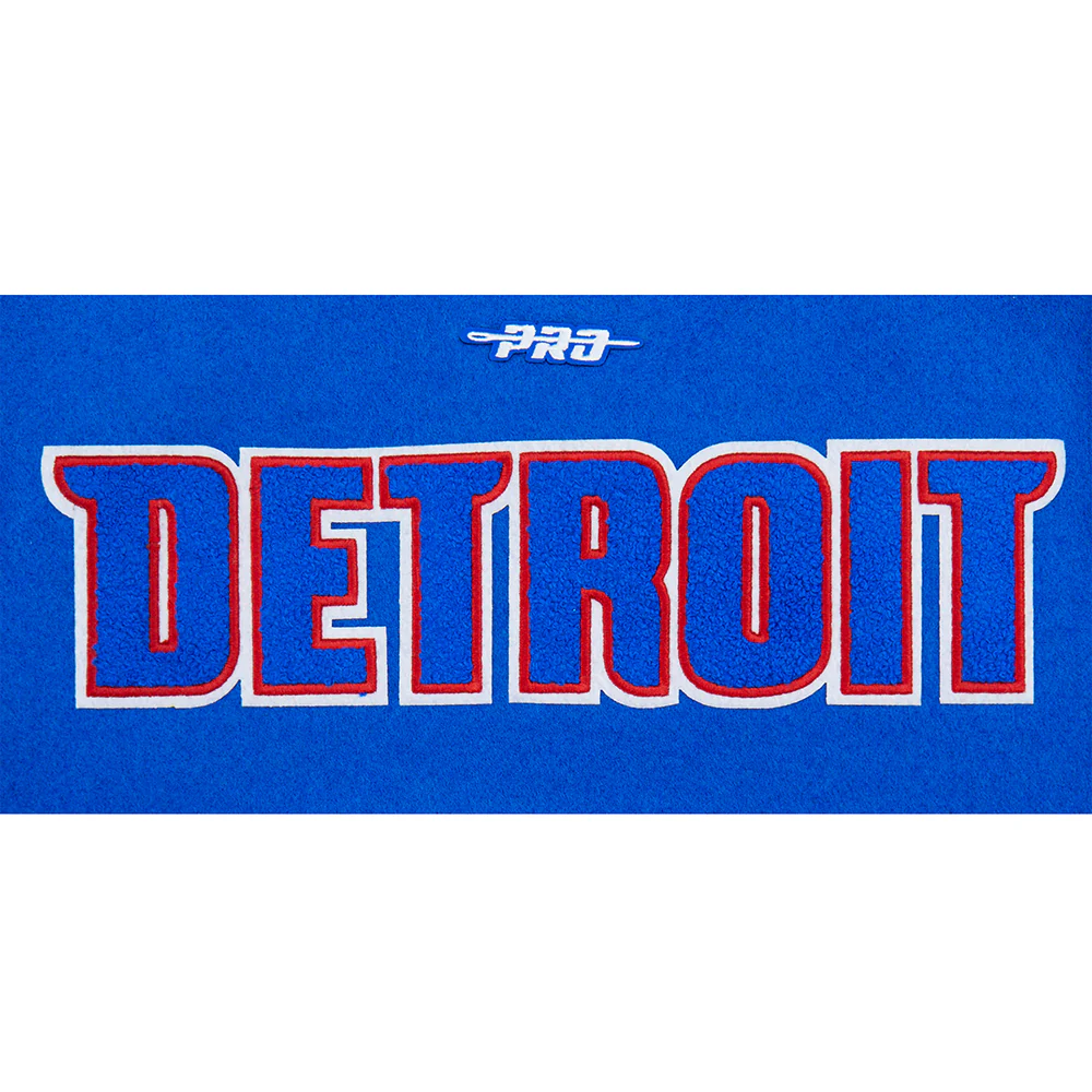 NBA DETROIT PISTONS CLASSIC BIG BOYS WOOL VARSITY JACKET (ROYAL BLUE/WHITE) - Image 5
