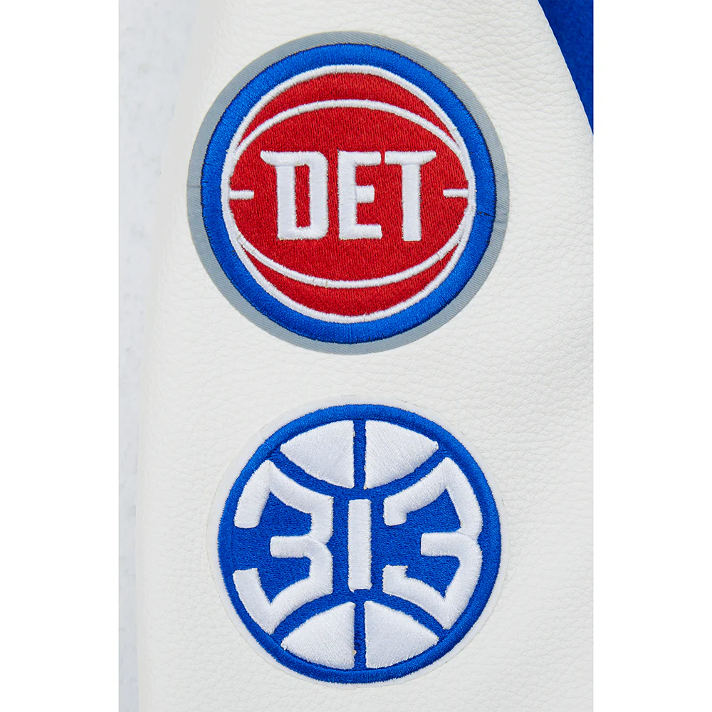 NBA DETROIT PISTONS CLASSIC BIG BOYS WOOL VARSITY JACKET (ROYAL BLUE/WHITE) - Image 7