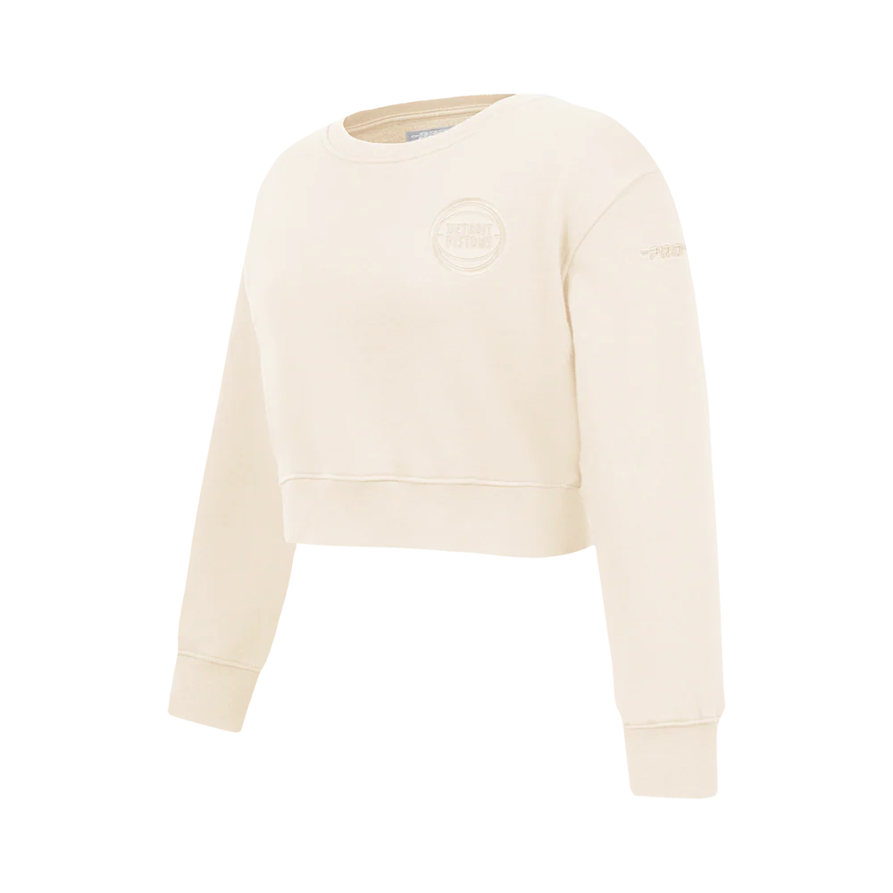 NBA DETROIT PISTONS NEUTRAL BIG GIRLS  FLEECE CREWNECK (EGGSHELL) - Image 4