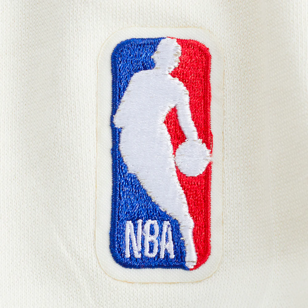 NBA DETROIT PISTONS RETRO CLASSIC BIG GIRL'S RIB FLC CREWNECK (EGGSHELL/ROYAL BLUE) - Image 5