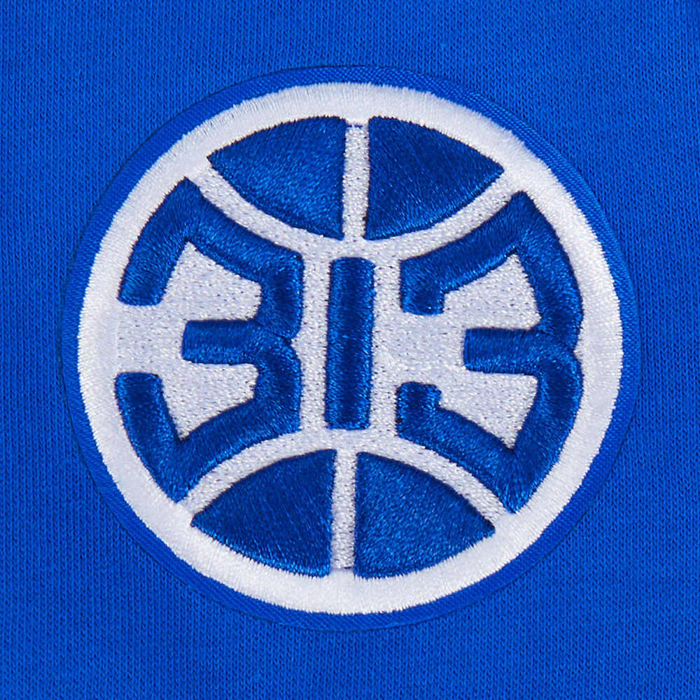 NBA DETROIT PISTONS RETRO CLASSIC BIG GIRLS  RIB FLEECE CREWNECK (ROYAL BLUE/RED) - Image 5