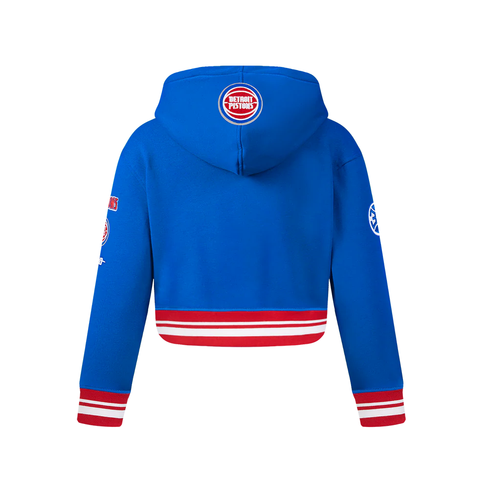 NBA DETROIT PISTONS RETRO CLASSIC BIG GIRL'S RIB FLC PO HOODIE (ROYAL BLUE/RED) - Image 3