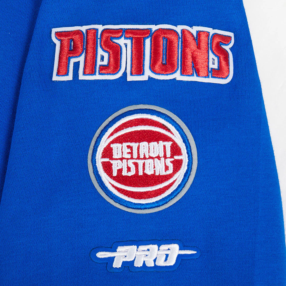 NBA DETROIT PISTONS RETRO CLASSIC BIG GIRL'S RIB FLC PO HOODIE (ROYAL BLUE/RED) - Image 6