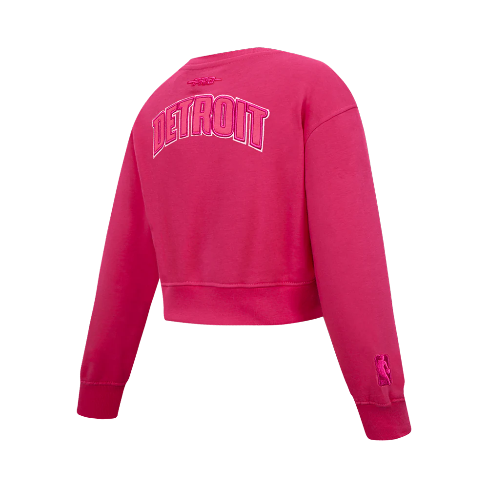 NBA DETROIT PISTONS TRIPLE PINK BIG GIRL'S FLC CREWNECK (BEETROOT PURPLE) - Image 4