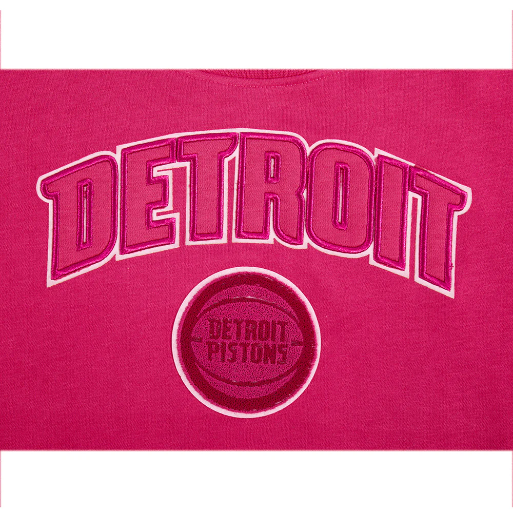 NBA DETROIT PISTONS TRIPLE PINK BIG GIRL'S FLC CREWNECK (BEETROOT PURPLE) - Image 7