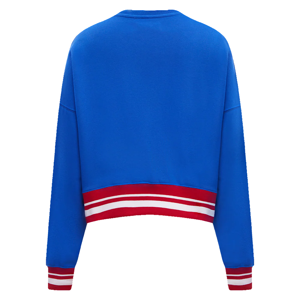 NBA DETROIT PISTONS RETRO CLASSIC WOMEN'S RIB CREWNECK (ROYAL BLUE/RED) - Image 5