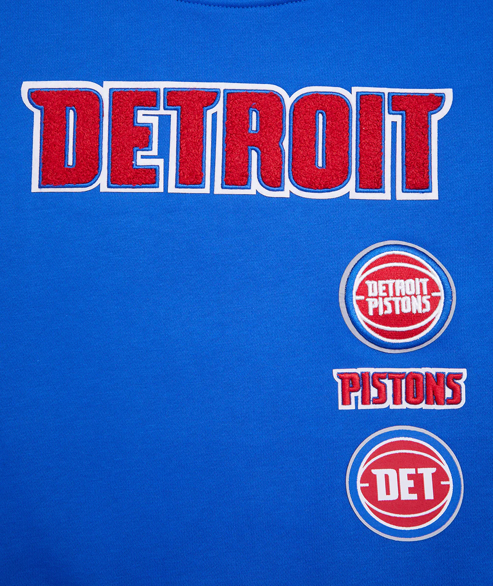 NBA DETROIT PISTONS RETRO CLASSIC WOMEN'S RIB CREWNECK (ROYAL BLUE/RED) - Image 7
