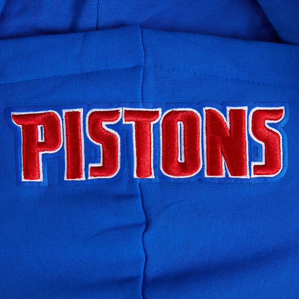 NBA DETROIT PISTONS OLD ENGLISH WOMEN'S FLC CROPPED PO HOODIE (ROYAL BLUE) - Image 11