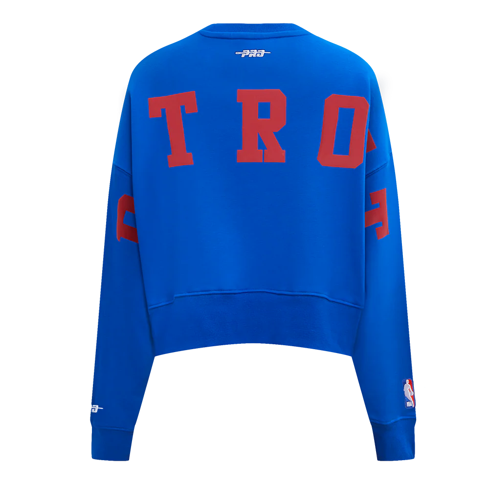 NBA DETROIT PISTONS WINGSPAN WOMEN'S FLC CREWNECK (ROYAL BLUE) - Image 5