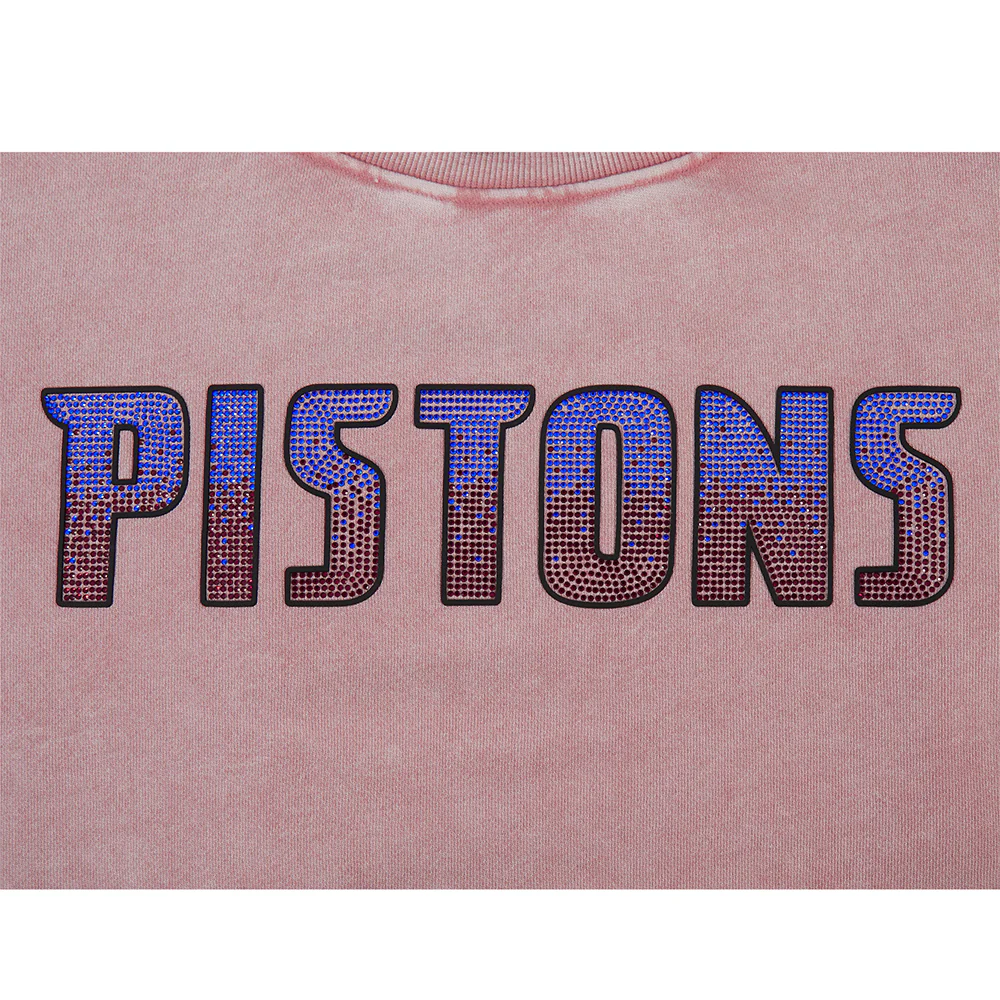 NBA DETROIT PISTONS WASHED JEWELS WOMEN'S CREWNECK SWEATSHIRT (WASHED MAUVE) - Image 6