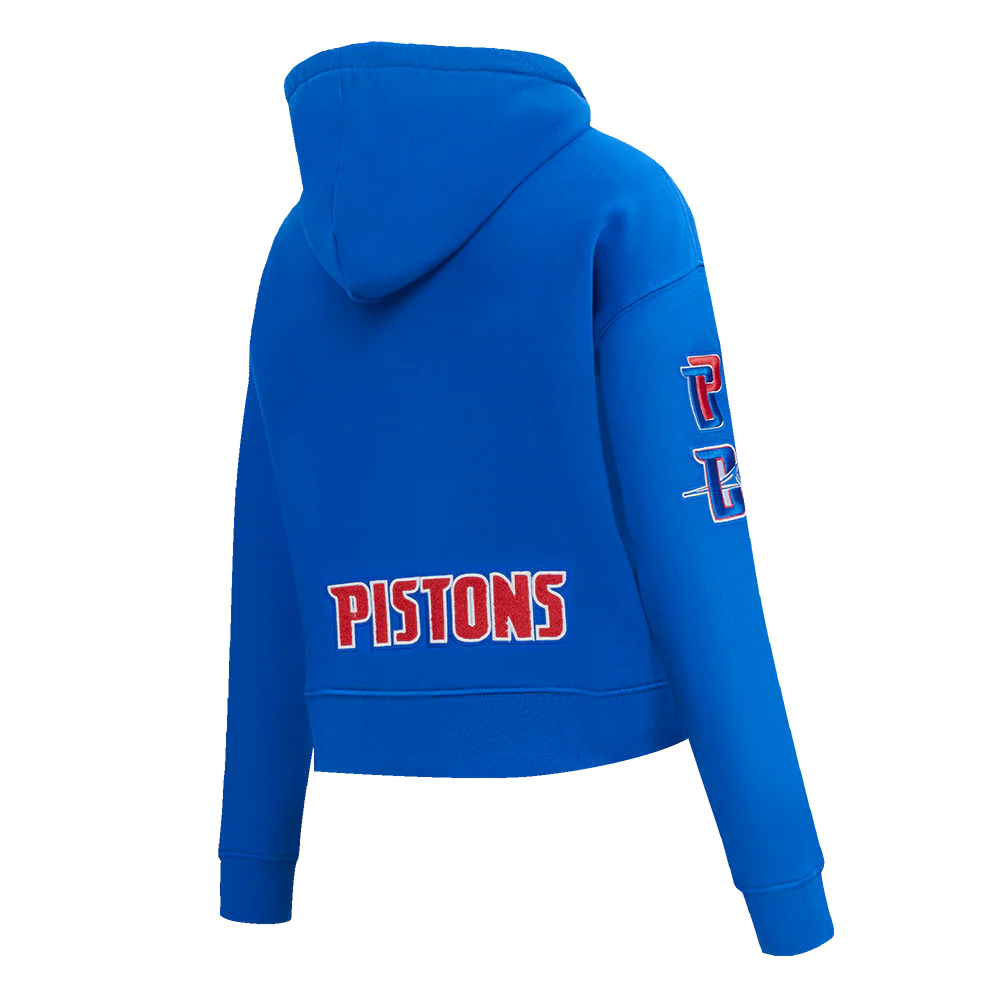 NBA DETROIT PISTONS CLASSIC WOMEN'S CROPPED PO HOODIE (ROYAL BLUE) - Image 6
