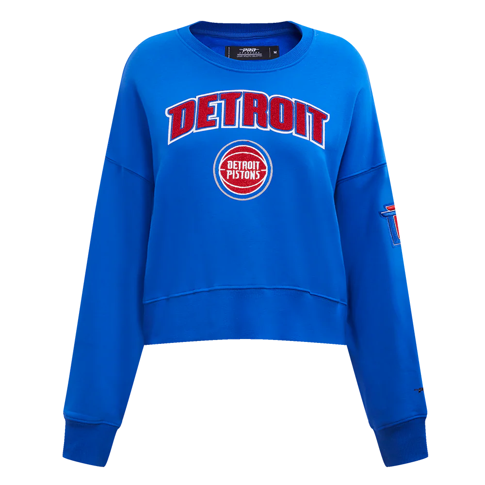 NBA DETROIT PISTONS CLASSIC WOMEN'S CREWNECK (ROYAL BLUE)