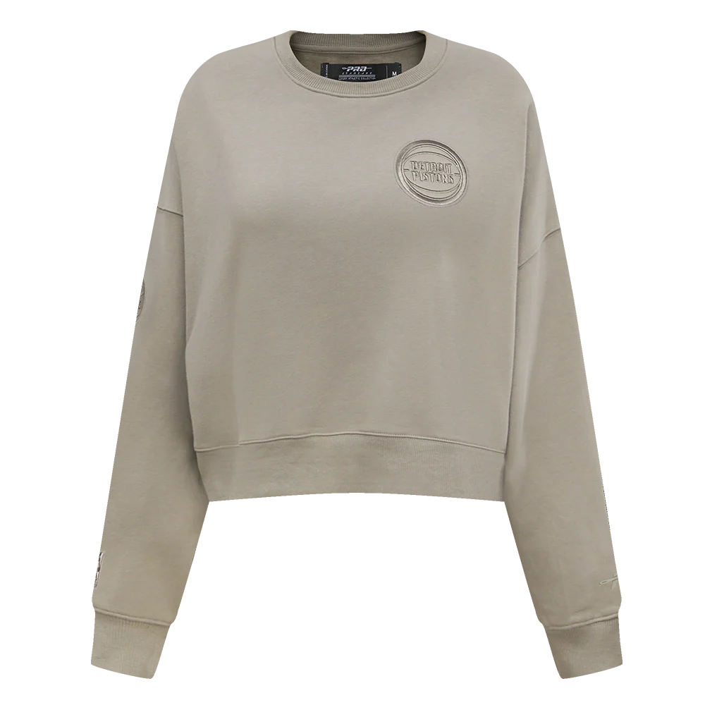 NBA DETROIT PISTONS NEUTRAL WOMEN'S CREWNECK (TAUPE) - Image 3