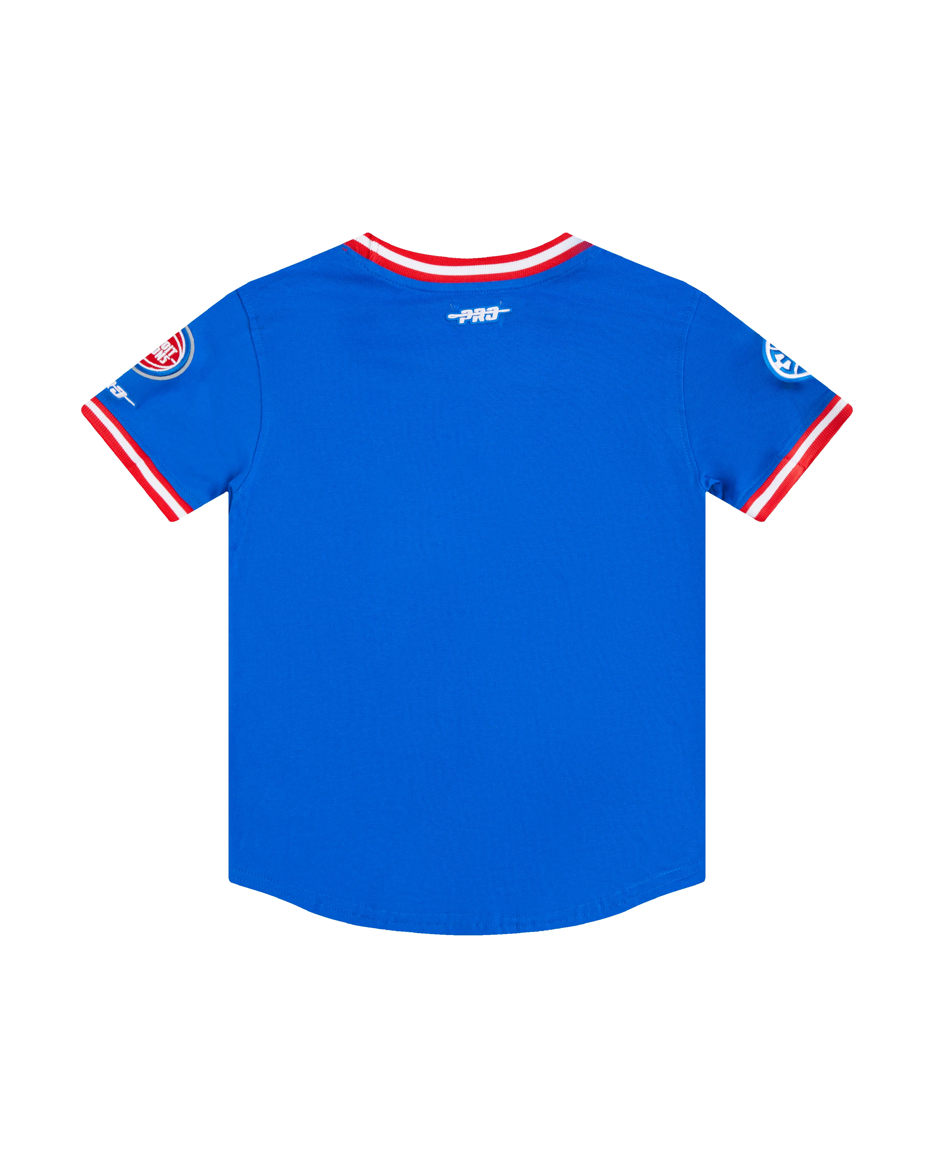 NBA DETROIT PISTONS CLASSIC LITTLE BOYS SHORT SLEEVE STRIPED RIB TEE (ROYAL BLUE/RED) - Image 4
