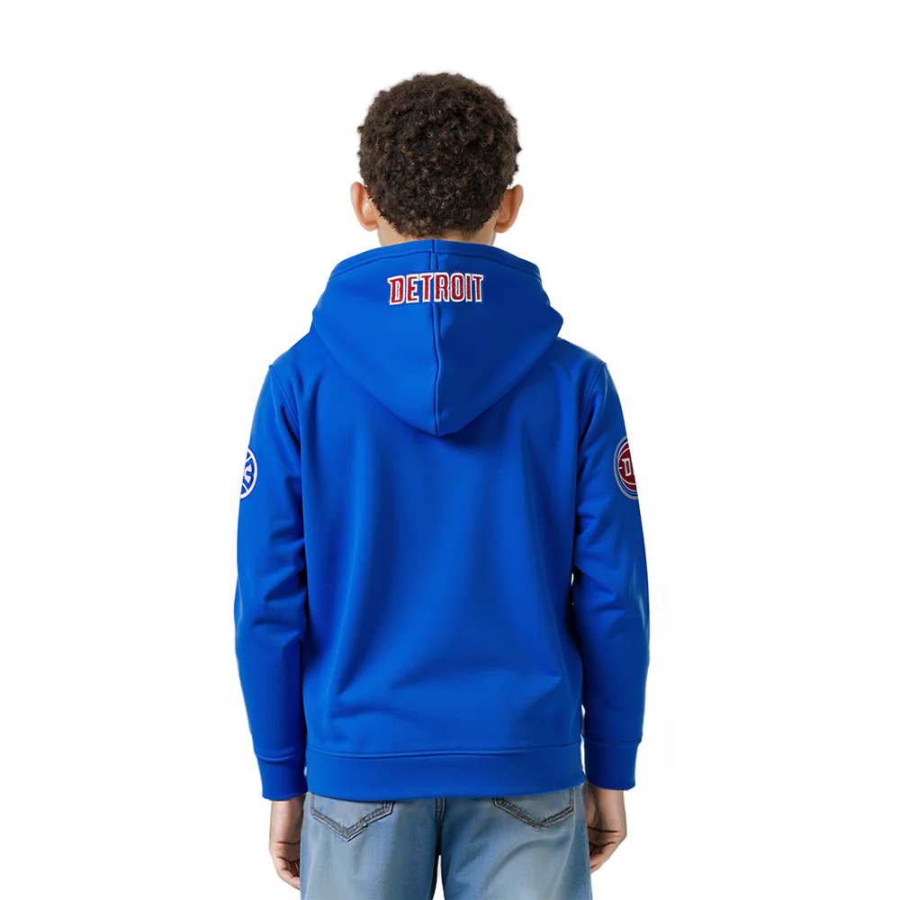 NBA DETROIT PISTONS CLASSIC LITTLE BOYS FLEECE PULLOVER HOODIE (ROYAL BLUE) - Image 2