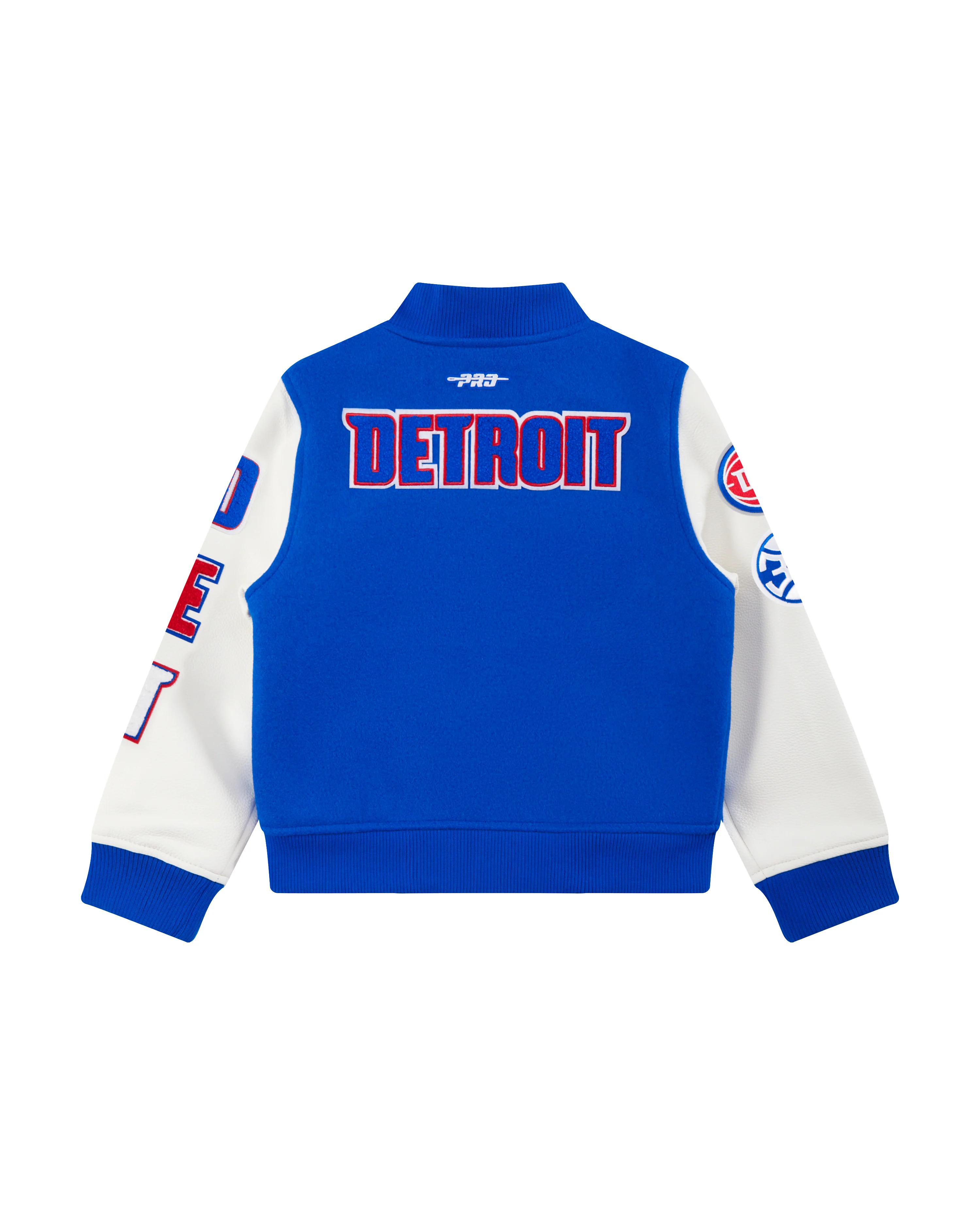 NBA DETROIT PISTONS CLASSIC LITTLE BOYS WOOL VARSITY JACKET (ROYAL BLUE/WHITE) - Image 2