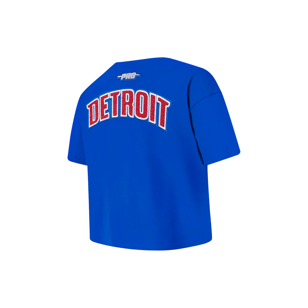 NBA DETROIT PISTONS CLASSIC LITTLE GIRLS SHORT SLEEVE BOXY TEE (ROYAL BLUE) - Image 4