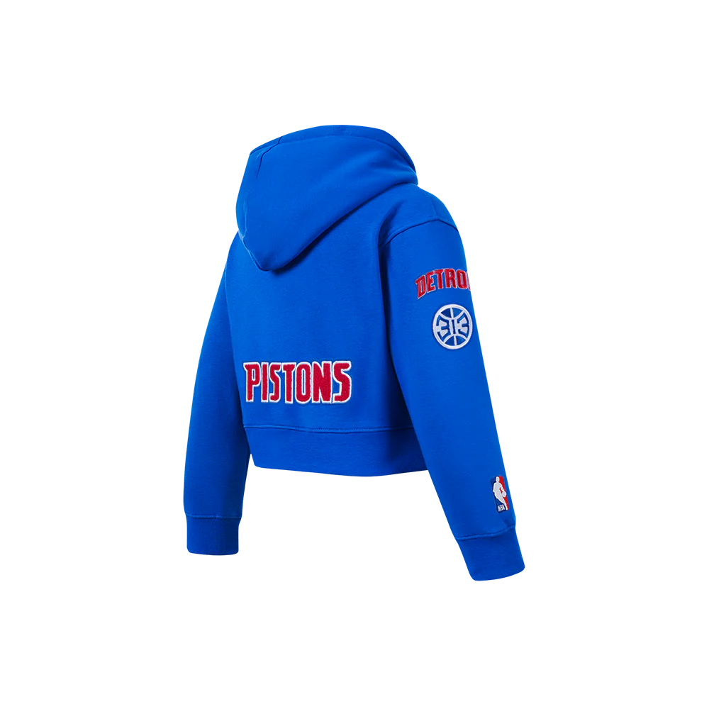 NBA DETROIT PISTONS CLASSIC LITTLE GIRLS  FLEECE FULL ZIP HOODIE (ROYAL BLUE) - Image 4
