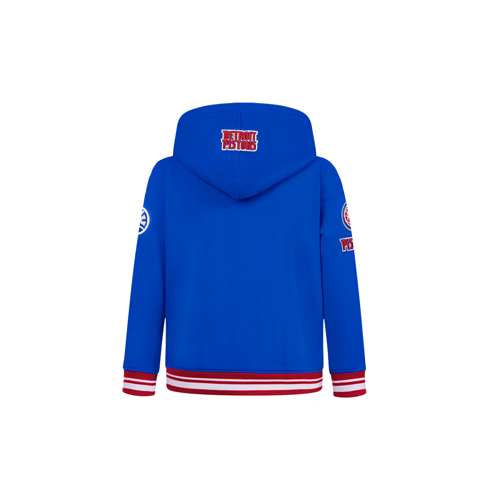 NBA DETROIT PISTONS RETRO CLASSIC TODDLER BOYS RIB FLEECE PULLOVER HOODIE (ROYAL BLUE/RED) - Image 3