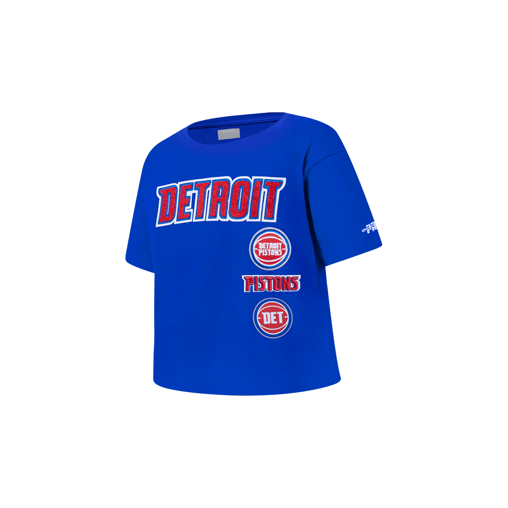 NBA DETROIT PISTONS RETRO CLASSIC TODDLER GIRLS SHORT SLEEVE BOXY TEE (ROYAL BLUE) - Image 2