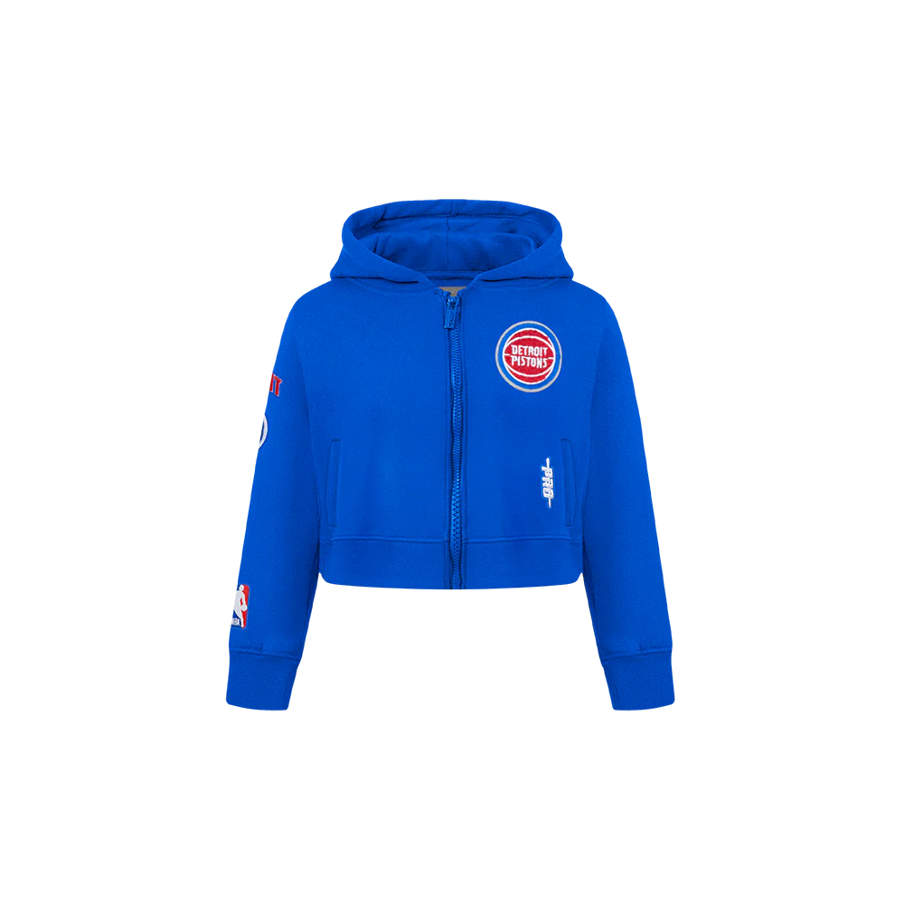 NBA DETROIT PISTONS CLASSIC TODDLER GIRLS FLEECE FULL ZIP HOODIE  (ROYAL BLUE)