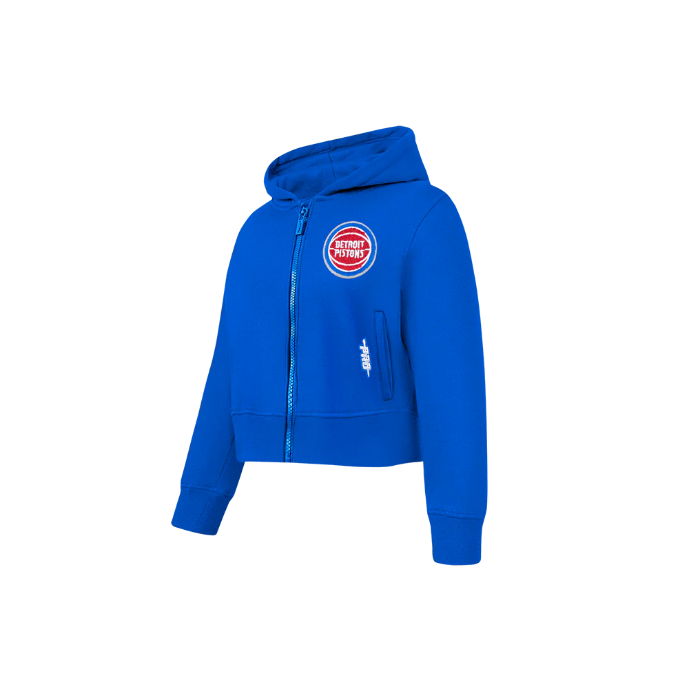 NBA DETROIT PISTONS CLASSIC TODDLER GIRLS FLEECE FULL ZIP HOODIE  (ROYAL BLUE) - Image 2
