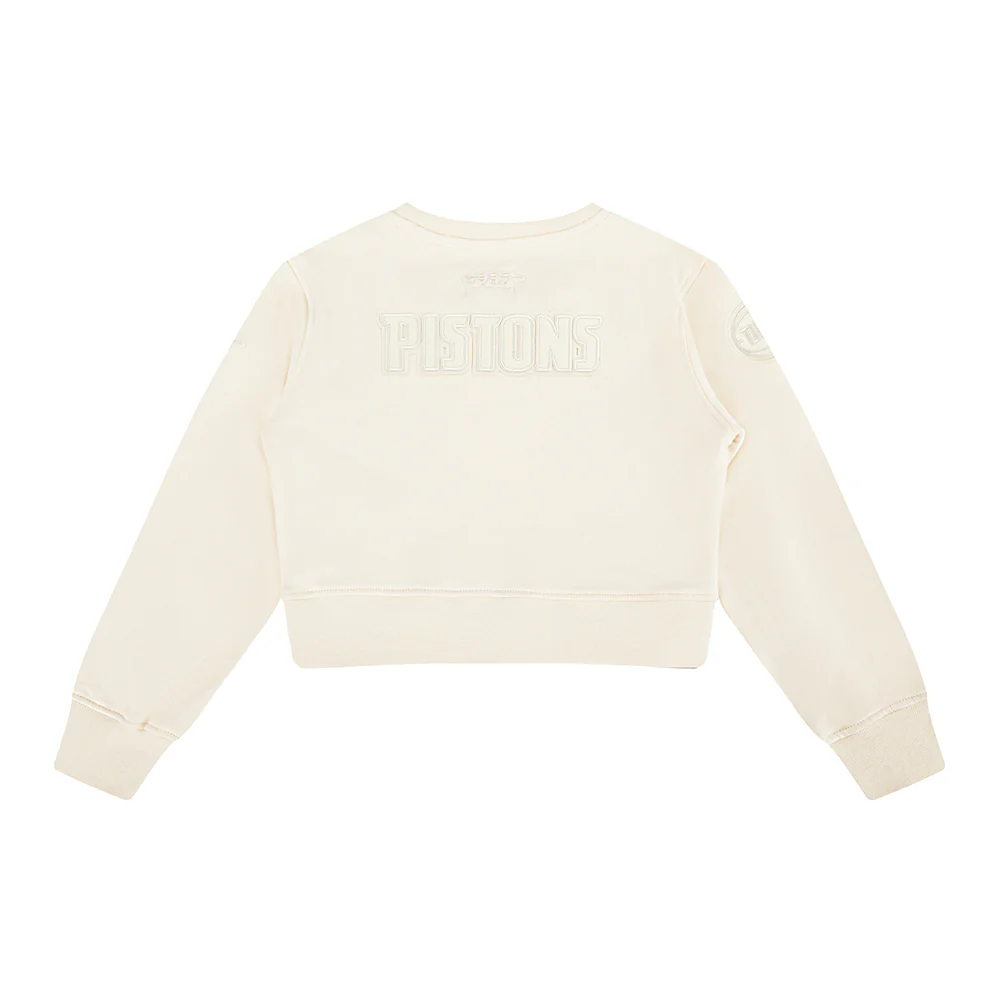 NBA DETROIT PISTONS NEUTRAL TODDLER GIRLS FLEECE CREWNECK (EGGSHELL) - Image 4