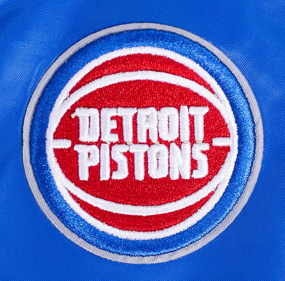NBA DETROIT PISTONS SCRIPT TAIL WOMEN'S SATIN JACKET (ROYAL BLUE) - Image 6