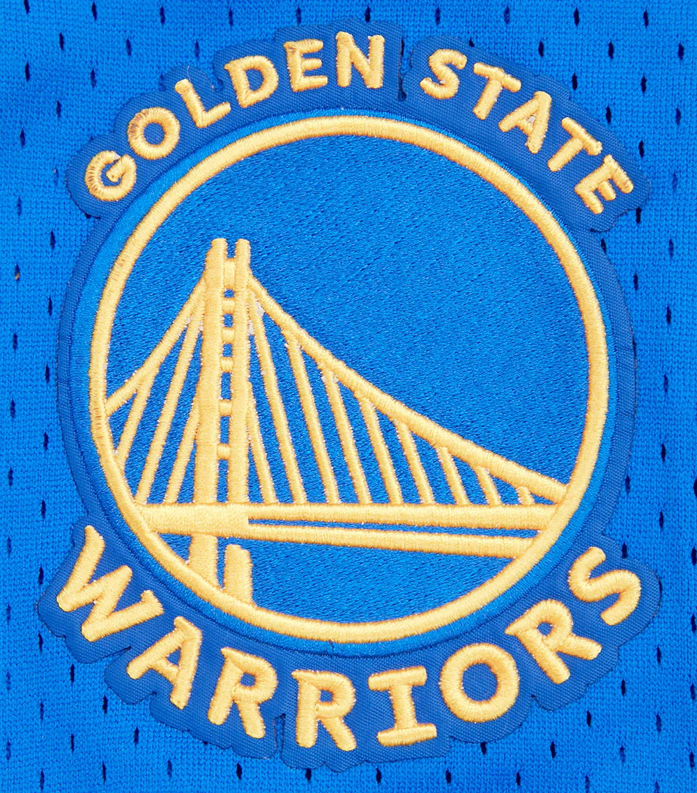 NBA GOLDEN STATE WARRIORS CLASSIC MEN'S MESH BUTTON DOWN JERSEY (ROYAL BLUE) - Image 6