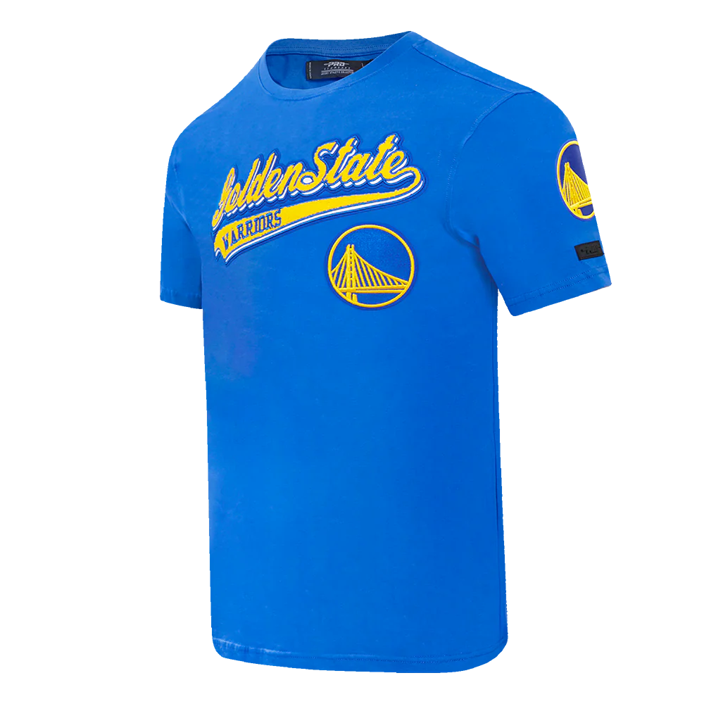 NBA GOLDEN STATE WARRIORS SCRIPT TAIL MEN'S TEE (ROYAL BLUE) - Image 2