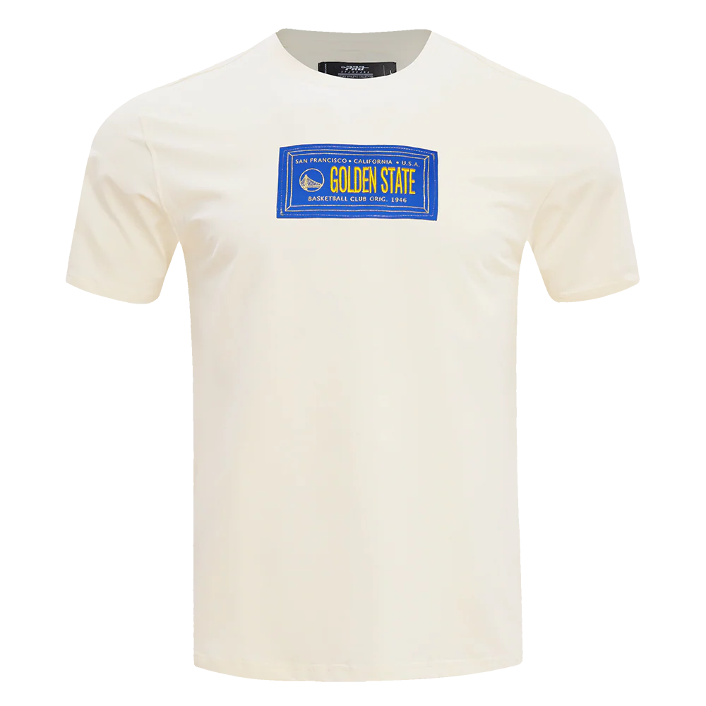 NBA GOLDEN STATE WARRIORS CLUB MEMBER BADGE MEN'S SINGLE JERSEY TEE (EGGSHELL)