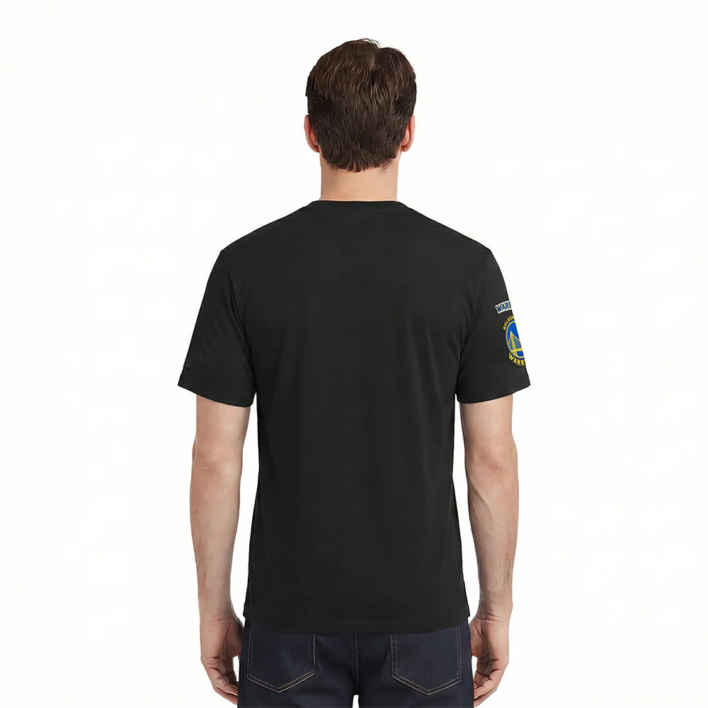 NBA GOLDEN STATE WARRIORS OLD ENGLISH MEN'S TEE (BLACK) - Image 2
