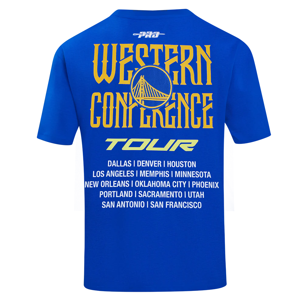 NBA GOLDEN STATE WARRIORS CITY TOUR 2.0 MEN'S COTTON JERSEY DROP SHOULDER TEE (ROYAL BLUE) - Image 3