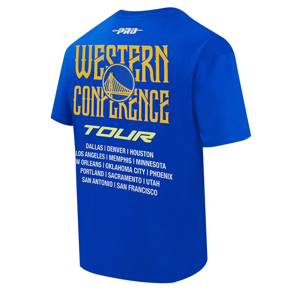 NBA GOLDEN STATE WARRIORS CITY TOUR 2.0 MEN'S COTTON JERSEY DROP SHOULDER TEE (ROYAL BLUE) - Image 4