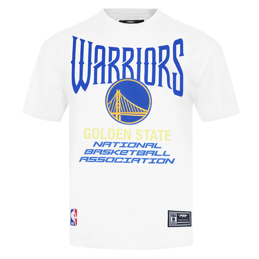 NBA GOLDEN STATE WARRIORS CITY TOUR 2.0 MEN'S COTTON JERSEY DROP SHOULDER TEE (WHITE)